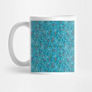 Floral Doodles - Coral and Teal Mug